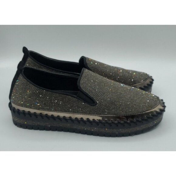 MUGUAN COMPANY 1997 Black Silver Jeweled Slip On Flats Size 250 = 8,5 US - Picture 7 of 11
